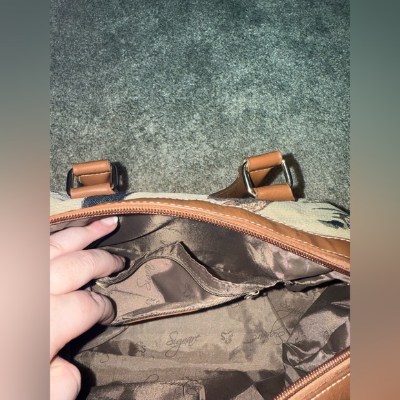 Signare Equestrian Horse Riding Brown Leather Travel Bag - Picture 8 of 11